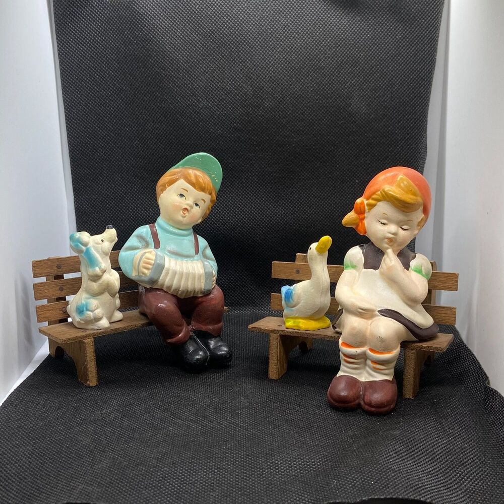CLEARANCE vintage Artmark boy and girl porcelain figurines Japan 50's